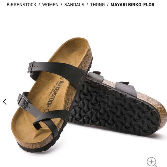 Birkenstock Shoes - Mayari Birkenstock Birko-Flor Double Strap Thong Sandal 39 (US 8/8.5) Black